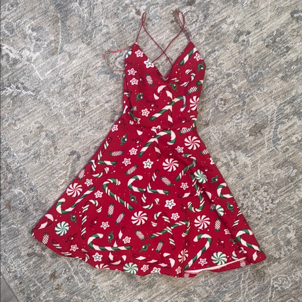 Festive Red Candy Cane Dress